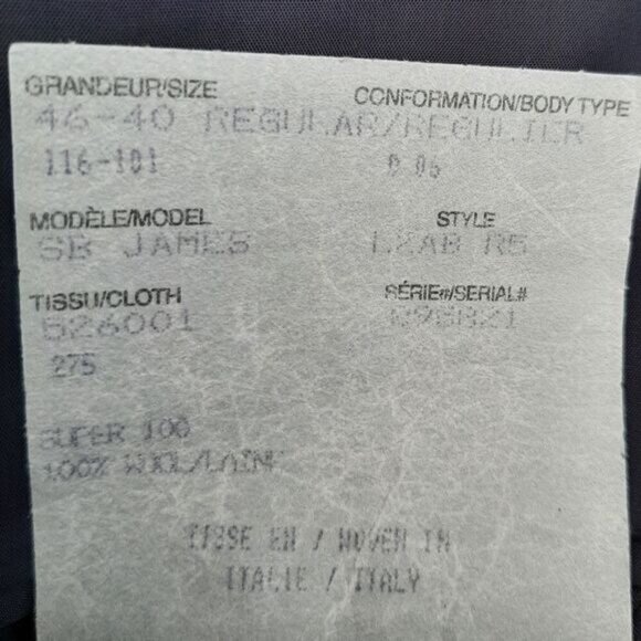 SAMUELSOHN | 100% Wool Italy Union Made Vintage Blazer Jacket Navy Men's Sz 46 R - Picture 14 of 15